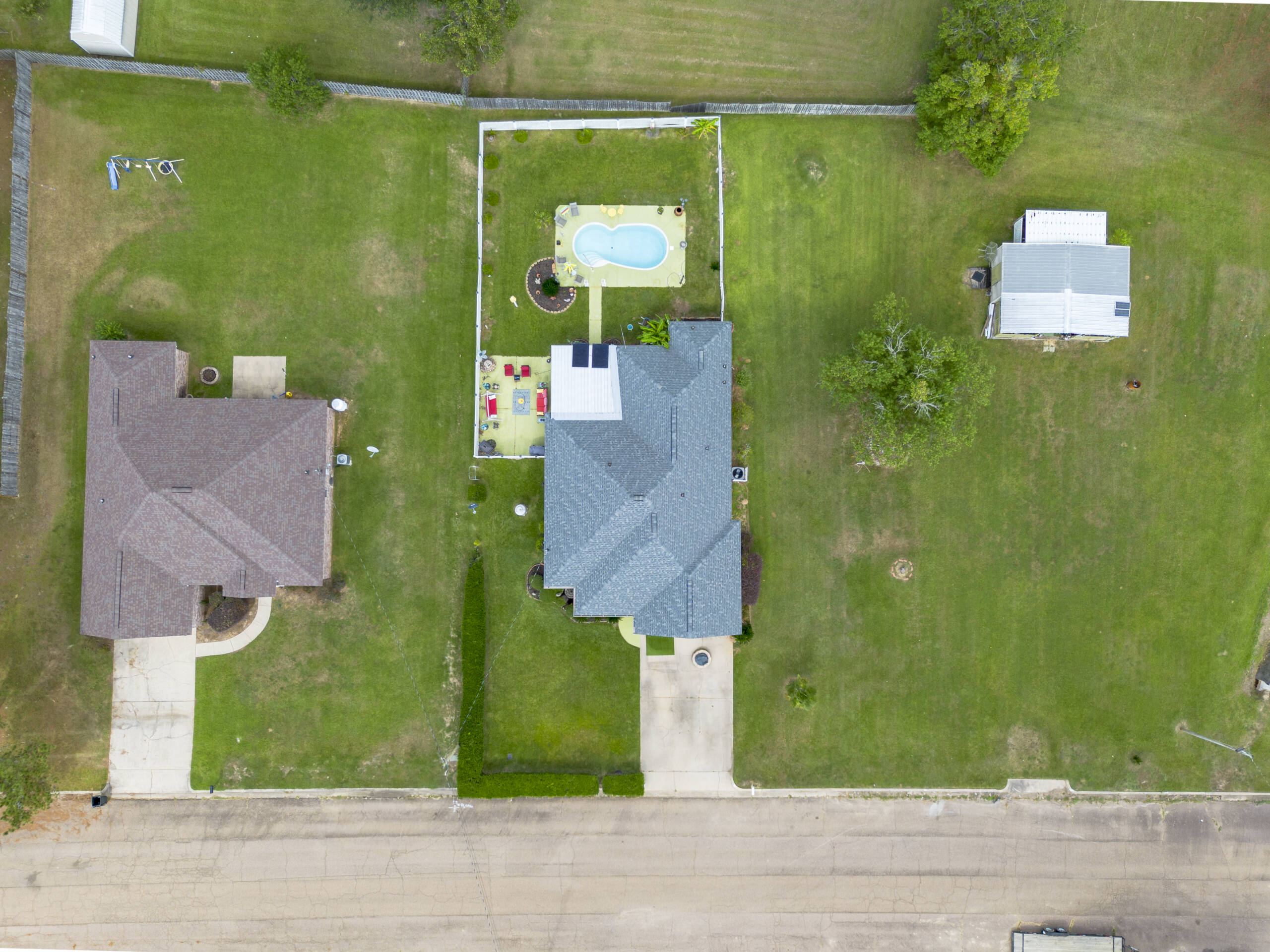 Poolside Real Estate Drone Photography in Magee, Mississippi